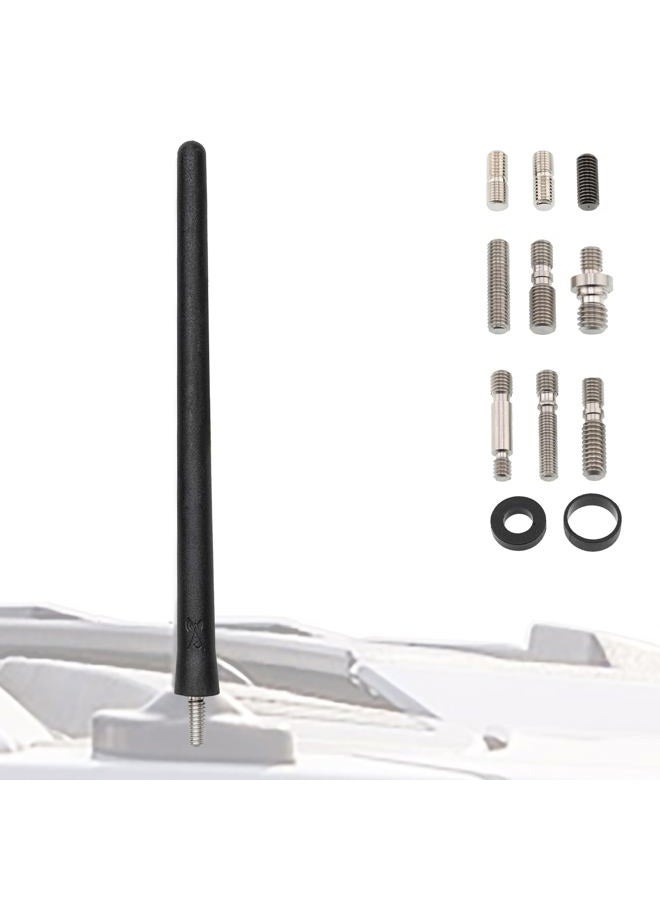 Votex The Original 6 3/4 Inch - Car Wash Proof Short EPDM Rubber Antenna - USA Stainless Steel Threading - Powerful Internal Copper Coil/Premium Reception - Image 1