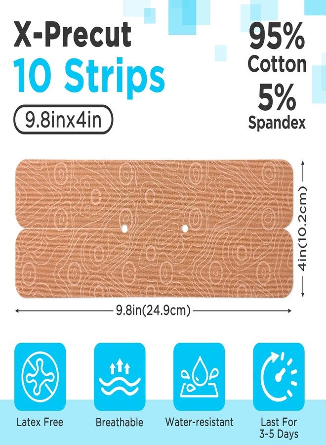 OK TAPE Kinesiology Tape for Ankle - 10 Precut Strips | Professional-Grade Water-Resistant & Breathable Ankle Tape for Sports Injury Recovery, Support, 10pcs, Beige - Image 2