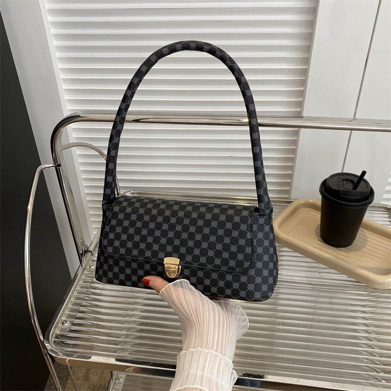 Western Style Commuter Elegant Underarm Bag 2023 New Chessboard Plaid Fashion Women'S Bag Casual Simple Shoulder Bag Handbag - Image 1