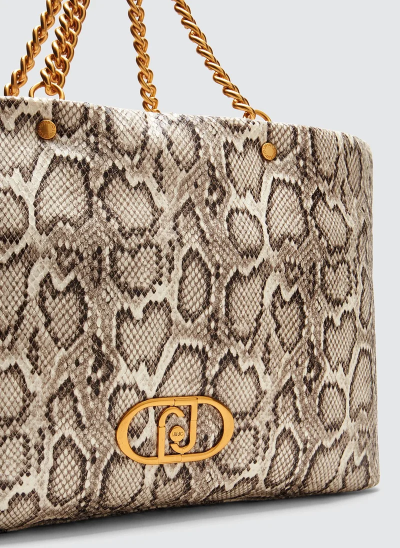 Liu Jo Snakeskin Effect Shopping Bag