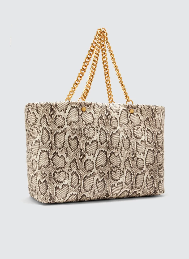 Liu Jo Snakeskin Effect Shopping Bag