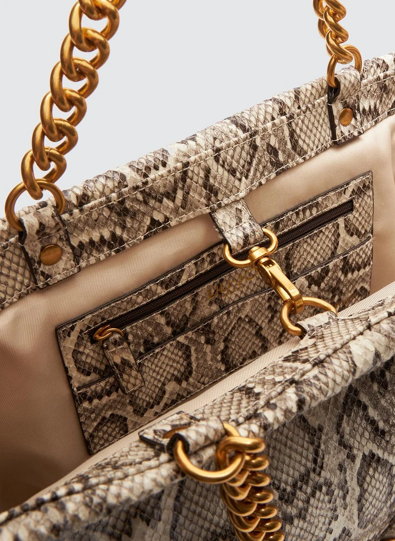 Liu Jo Snakeskin Effect Shopping Bag