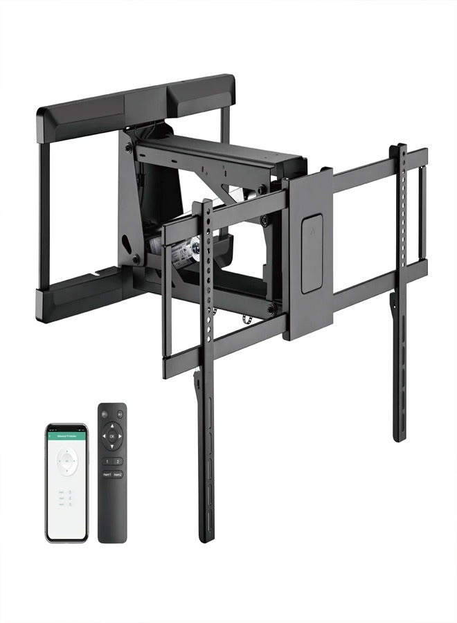 SH 53M 481L Motorized Heavy Duty Mantel TV Bracket Powered by Tuya for 43–90 Inch LED/LCD Screens, VESA 800x400mm, Max Load 50kg – Smart TV Mount Black