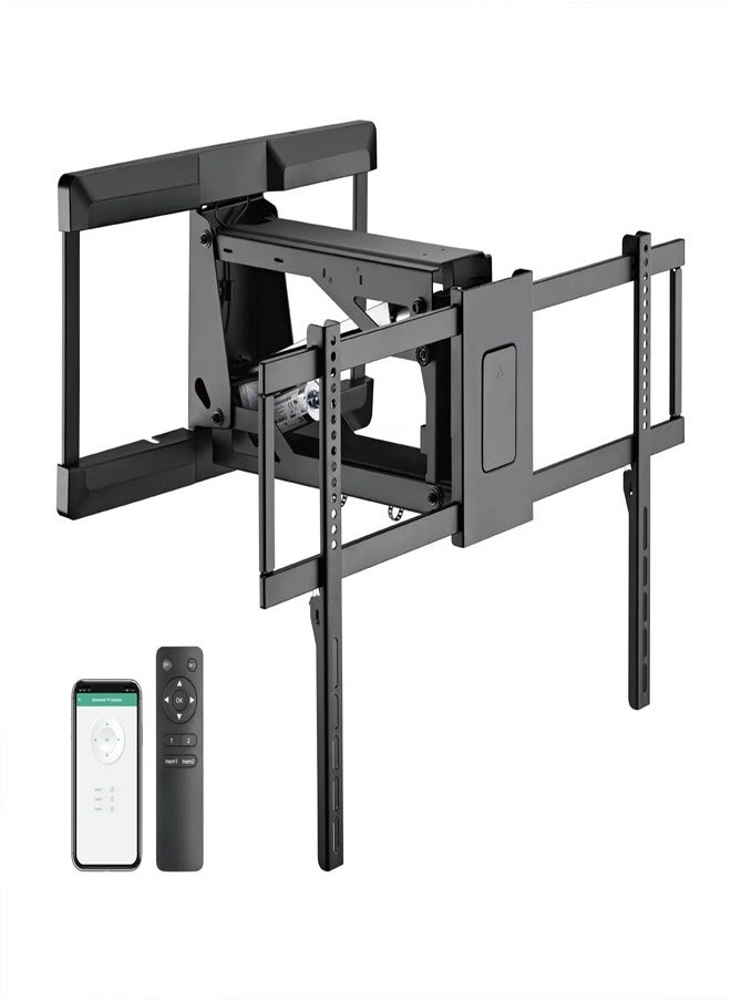 Skill Tech SH 53M 481L Motorized Heavy Duty Mantel TV Bracket Powered by Tuya for 43–90 Inch LED/LCD Screens, VESA 800x400mm, Max Load 50kg – Smart TV Mount  Black  - Image 1
