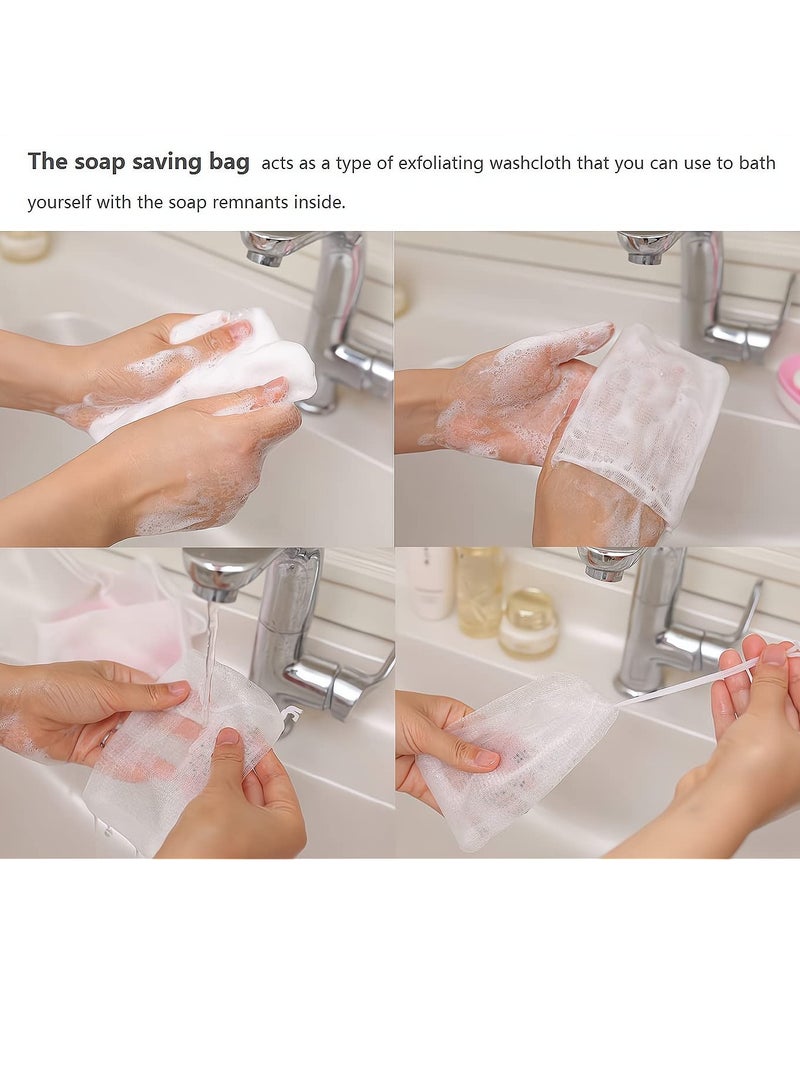 SYOSI Soap Dish Travel Box, 2 Pack Soap Holder with Bubble Foam Soap Bag, Translucent Soap Tray Soap Saver Box Case - Image 5