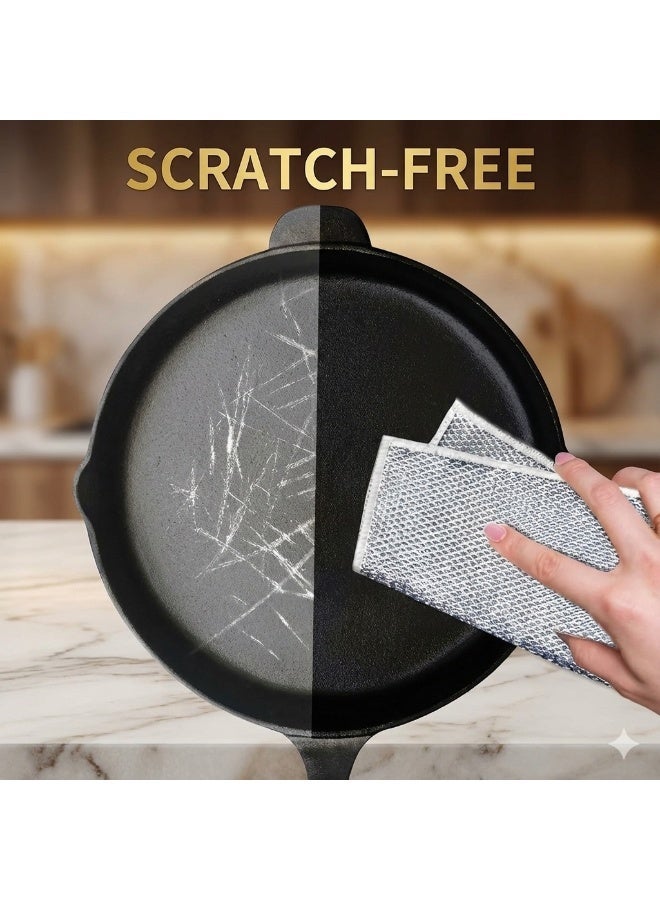 قماش تنظيف سلك 20×20 سم عبوة 10 قطع لإزالة الدهون – ليفة سلك للمواعين والبوتاجاز – لتنظيف الأواني والمقالي والأسطح المعدنية – متين وسهل الشطف للاستخدام اليومي - Image 5