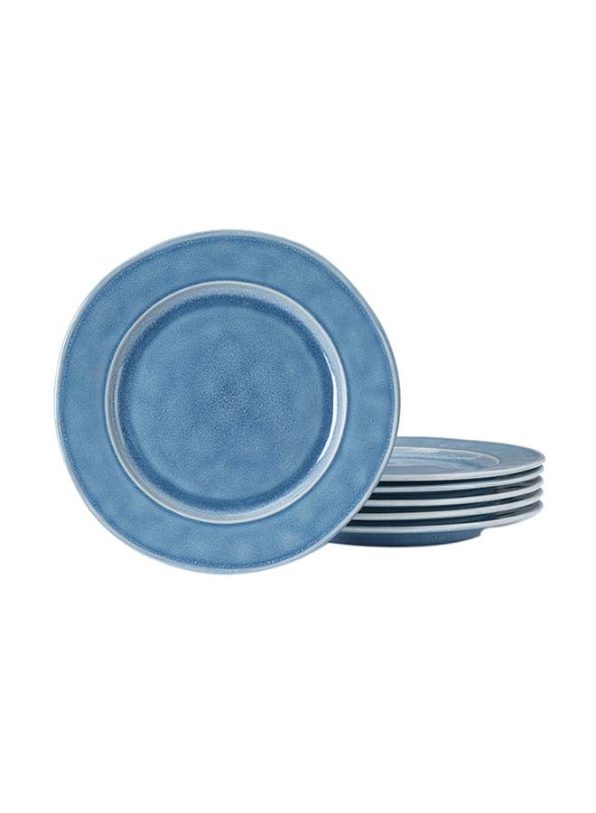 Famiware Aurora 6 Piece Reactive Glaze Dinner Plates in 10.25 inches, Scratch Resistant, Microwave & Dishwasher Safe, Lagoon Blue  - Image 1