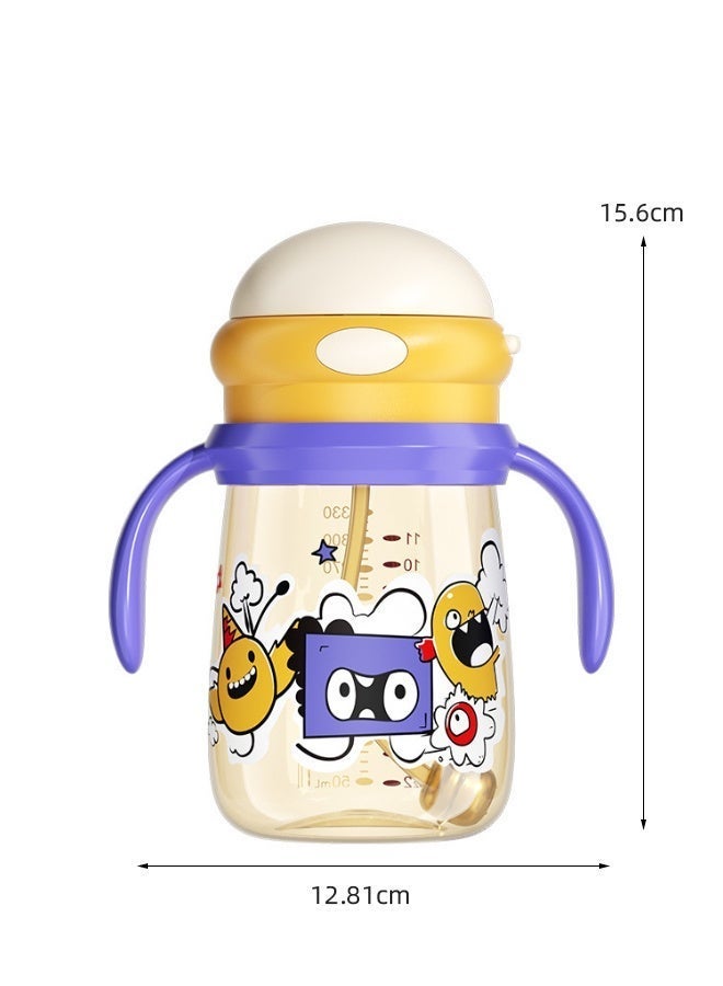 Soft Touch 330ml Baby Straw Cup, Leakproof Toddler Training Cup with Handles & Safety Lock, PPSU Straw Sippy Cup with Adjustable Strap, Spill Proof Baby Drinking Bottle for Home, School and Travel - Image 3