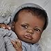 Zero Pam Reborn Baby Dolls Black Boys 20 Inch Black Baby Dolls Realistic Reborn Boy Doll with Natural Hair Real Looking Silicone Babies Cloth Body for Girl Boy Toys - Image 4