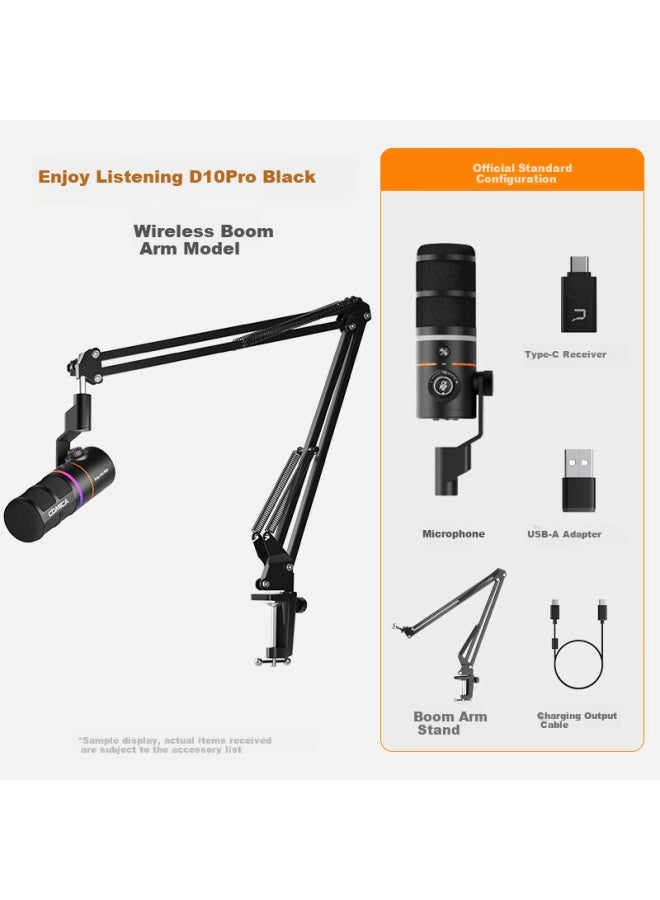 Comica Enjoying D10pro Wireless Dynamic Microphone For Computer Gaming Built-in Sound Card Recording, Karaoke, Voice Acting, Gaming And Video Conferencing Microphone, Black - Image 3