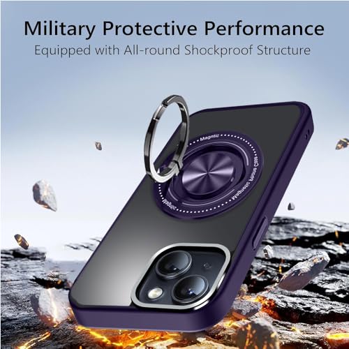 KARWAN®️360 Degree Stand with Mag-Safe Case with N52 Strong Magnets Mag-Safe Phone case Cover for iPhone 14 || Mobile Back Cover for iPhone 14 || Purple - Image 3