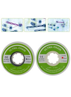 HaLunhi Orthodontic Bracket Rubber Chain Power Chain, Medium Distance, Dental Rubber Chain For Brackets, Continuous, Transparent and Gray, 2.28m/Roll  - Image 2