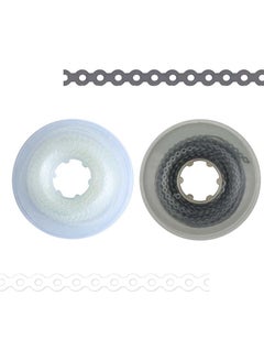 HaLunhi Orthodontic Bracket Rubber Chain Power Chain, Medium Distance, Dental Rubber Chain For Brackets, Continuous, Transparent and Gray, 2.28m/Roll  - Image 1