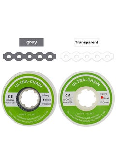 HaLunhi Orthodontic Bracket Rubber Chain Power Chain, Medium Distance, Dental Rubber Chain For Brackets, Continuous, Transparent and Gray, 2.28m/Roll  - Image 3