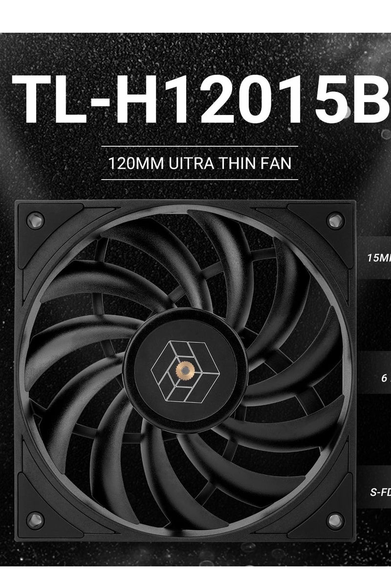 Thermalright TL-H12015B PWM Fan-1900RPM,Computer Cooling Fan Low-Noise 4-Pin, 15mm Slim Cooling,PWM Controlled Cooler Fan,Single PC for CPU Coolers and Chassis - Image 4