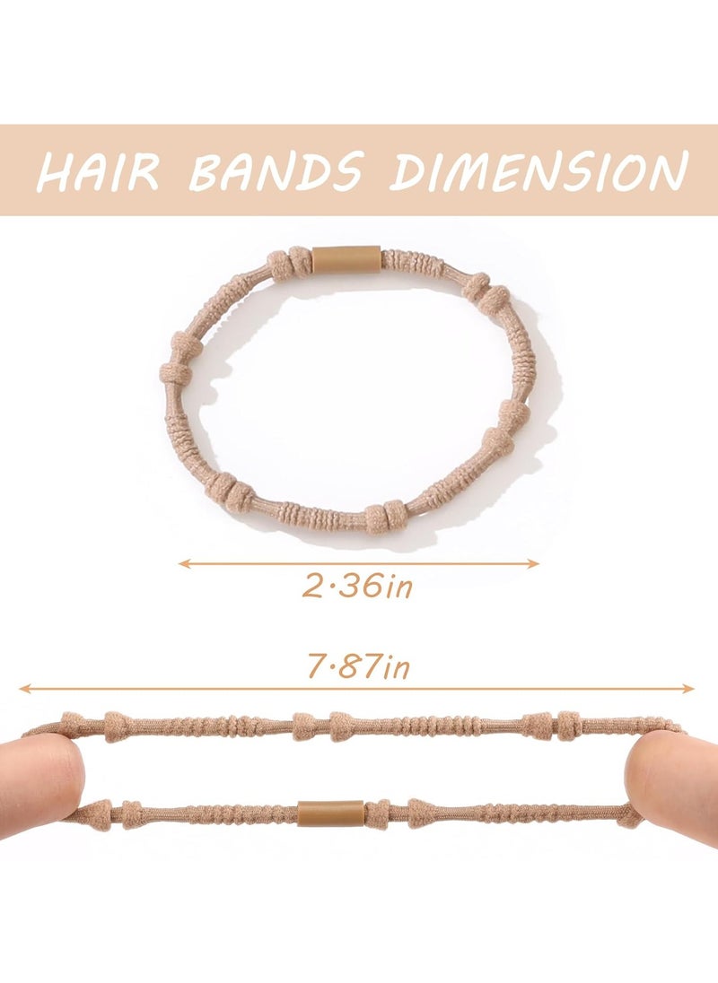 Goolsky 20 PCS Hair Accessories, Brown Boho Bracelets for Thick or Thin Hair, 4 Styles Ponytail Holders, 2.36" No-Damage Hair Ties  - Image 2