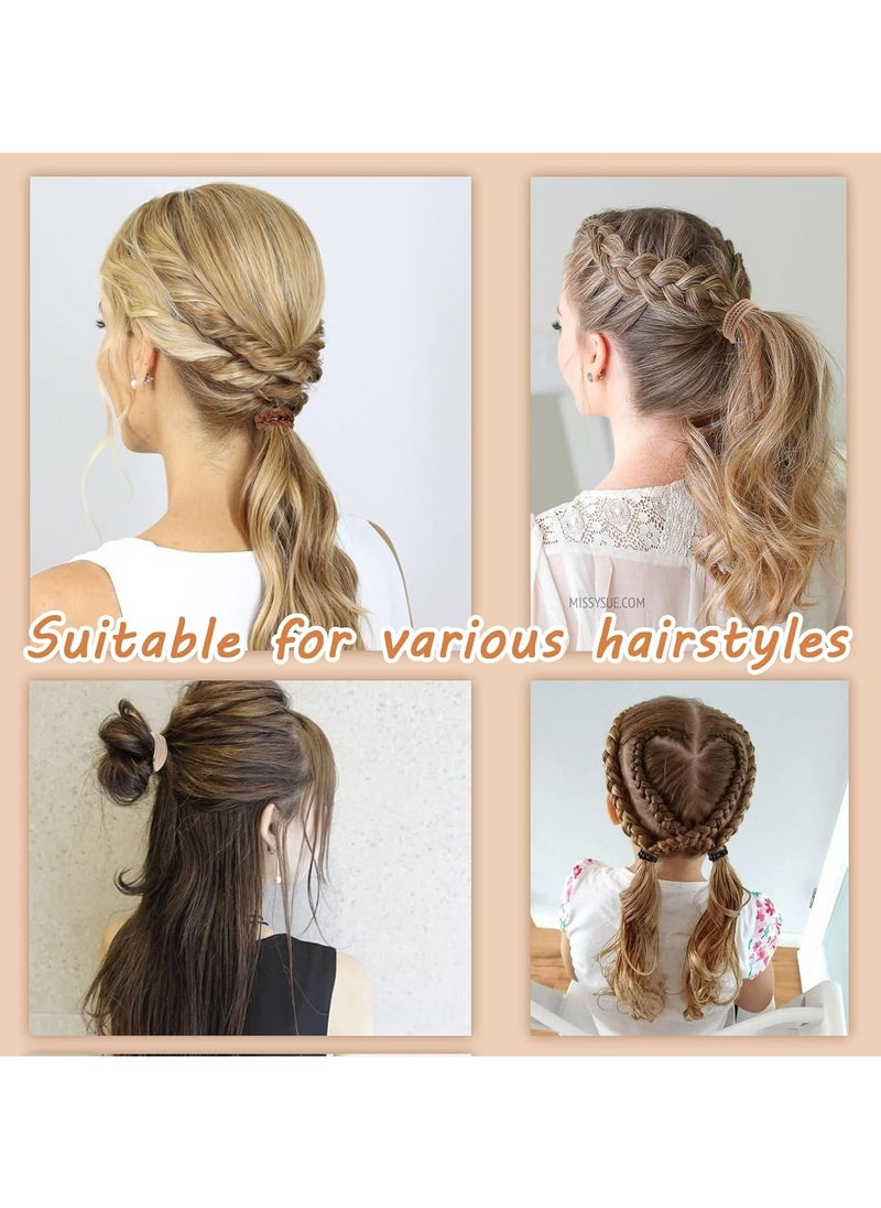 Goolsky 20 PCS Hair Accessories, Brown Boho Bracelets for Thick or Thin Hair, 4 Styles Ponytail Holders, 2.36" No-Damage Hair Ties  - Image 3