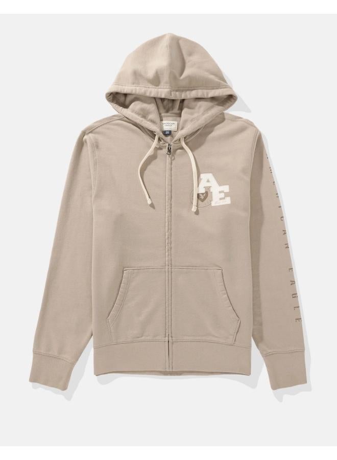 American Eagle AE Logo Graphic Zip-Up Hoodie  - Image 3