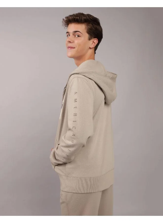 امريكان ايجل AE Logo Graphic Zip-Up Hoodie