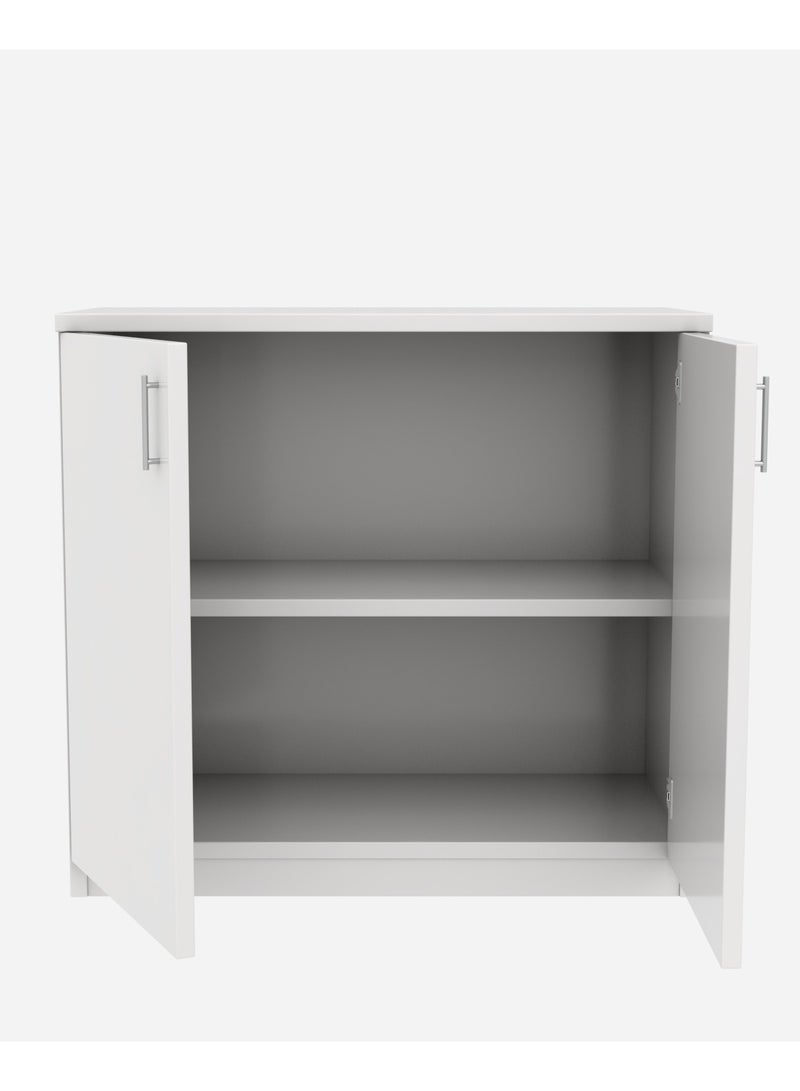 RIGID خزانة خشبية منخفضة الارتفاع، بيضاء، 85×90×40 سم  - Image 5