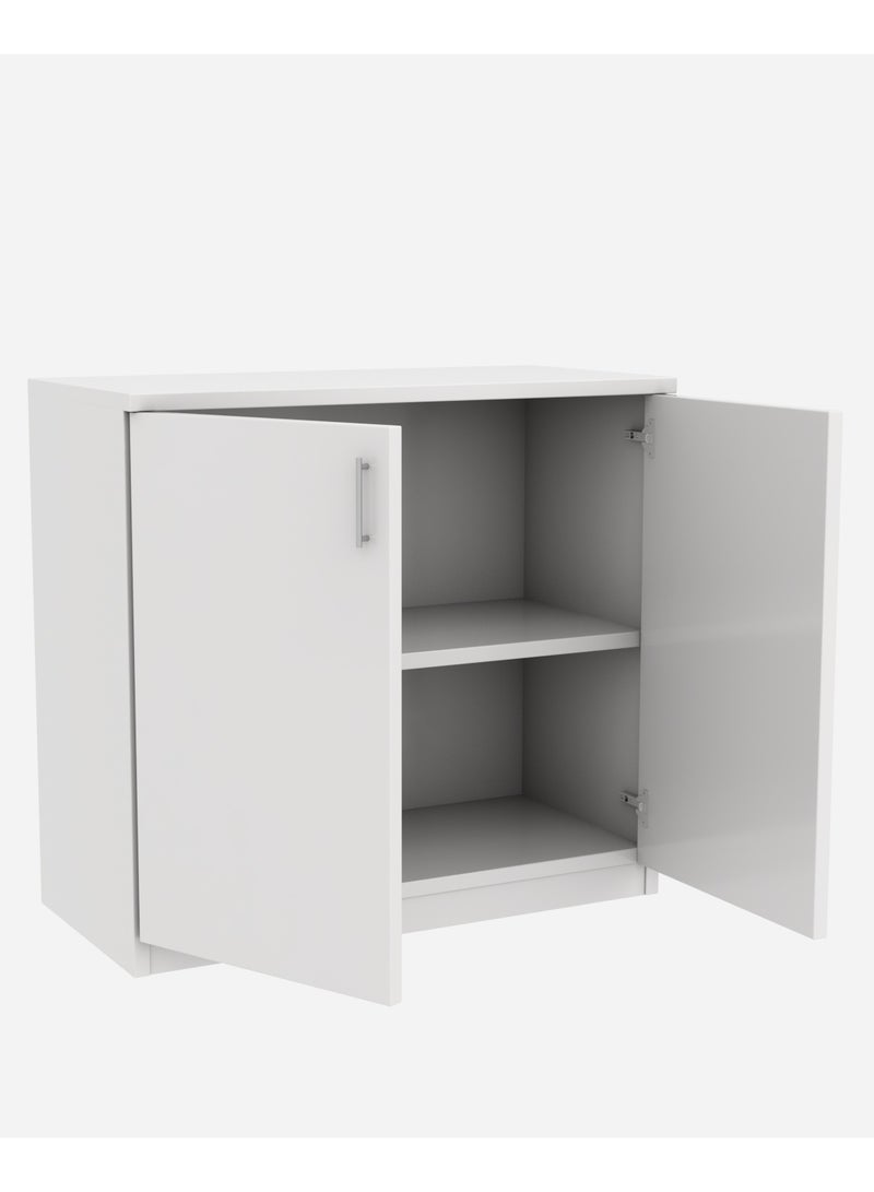 RIGID خزانة خشبية منخفضة الارتفاع، بيضاء، 85×90×40 سم  - Image 4