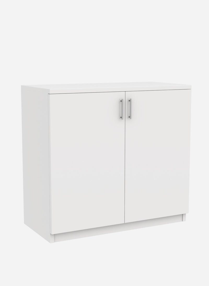 RIGID خزانة خشبية منخفضة الارتفاع، بيضاء، 85×90×40 سم  - Image 2