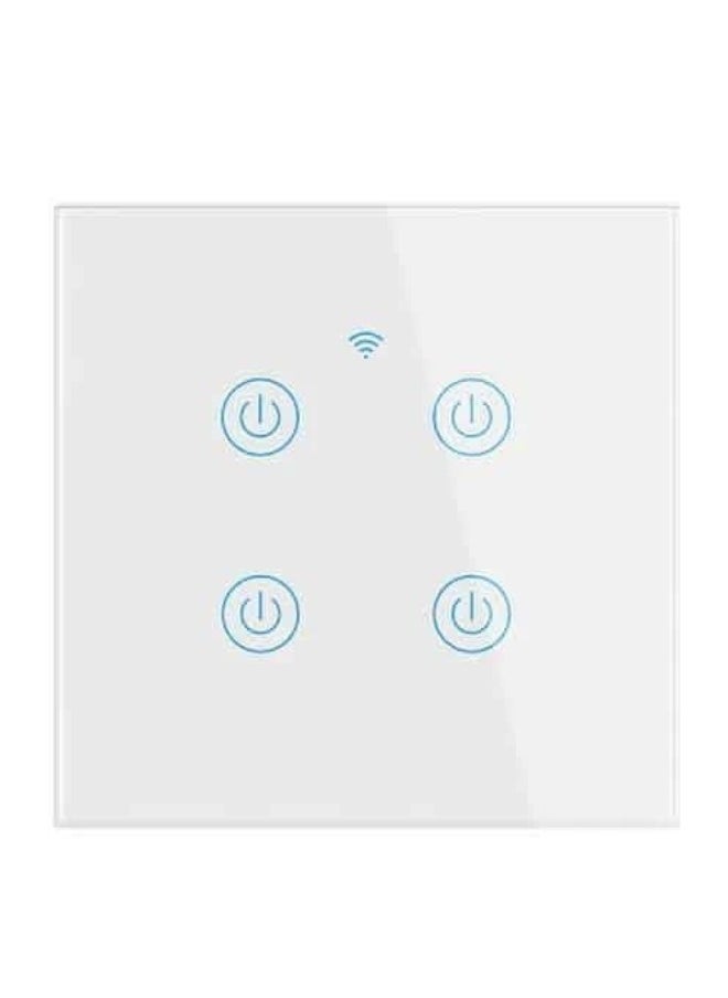 Doogee Wi-Fi ZigBee Smart Wireless Touch Switches No Neutral Wire Required Compatible with Alexa and Google Home APP Remote Control Touch Switch Voice Control No Hub Required (4 Gang Black)  - Image 1