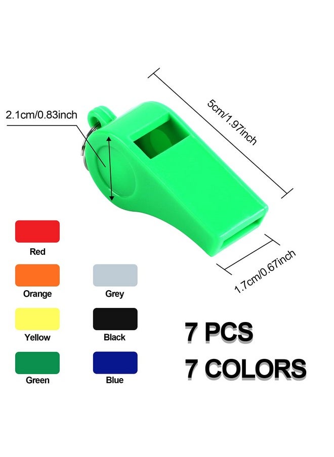 SANNIX 7 Pack Plastic Whistles Coaches Referee Whistles With Lanyards Colorful Whistles For Kids Sports Whistles For Football Basketball Training Gyms Emergency  - Image 2