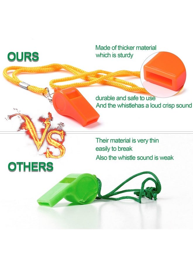 SANNIX 7 Pack Plastic Whistles Coaches Referee Whistles With Lanyards Colorful Whistles For Kids Sports Whistles For Football Basketball Training Gyms Emergency  - Image 4