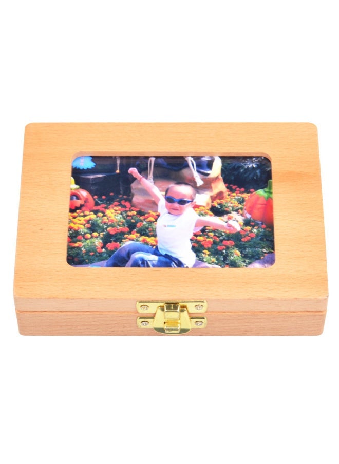 Tooth House Wooden Children's Photo Frame Baby Teeth Storage Box Baby Teeth Storage Box Fairy Teeth Storage House-Color:Right Angle Photo Frame-spanish  - Image 3