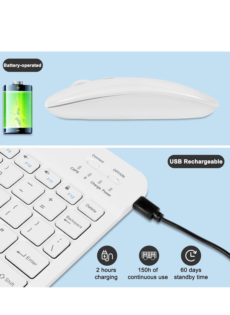 LIVVY LIVVY Wireless Bluetooth Keyboard & Mouse Combo – Ultra-Slim, Rechargeable, Silent Typing, Compact & Portable for Android, Windows, Tablets & Phones(White)  - Image 3
