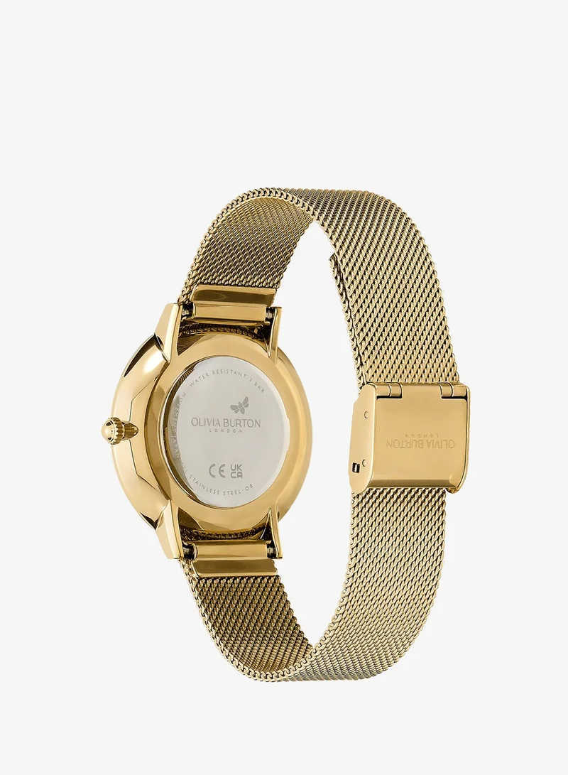 Olivia Burton 2-Hand Signature Butterfly Collection Watch For Women With Gold-Tone Stainless Steel Bracelet - 24000147