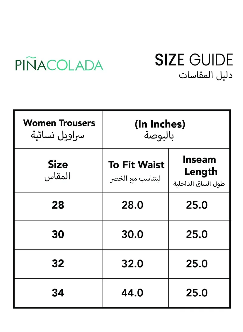 Pinacolada  Women's Pleated-Panel Straight-Fit Trousers | Mid-Rise , Straight-Band , Straight Hem, Button Closure | Solid Plain Woven Trousers For Casual & Daily Wear | Onyx Black for Women | Best Price UAE