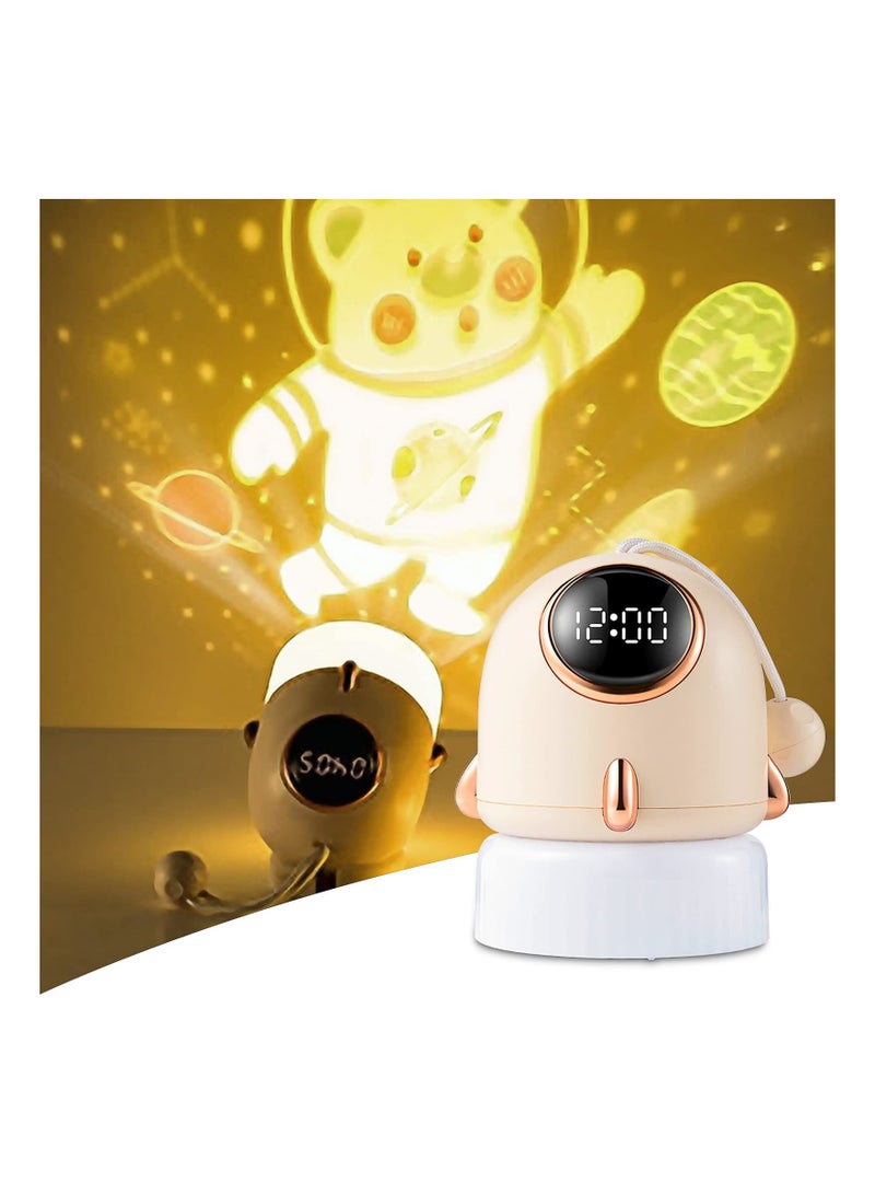 Y&D SYOSI Kids Clock Night Light, with Star Projection Function, Suitable for 3-14 Years Old Girl Boy Baby Toddler Light Decoration, - Image 1