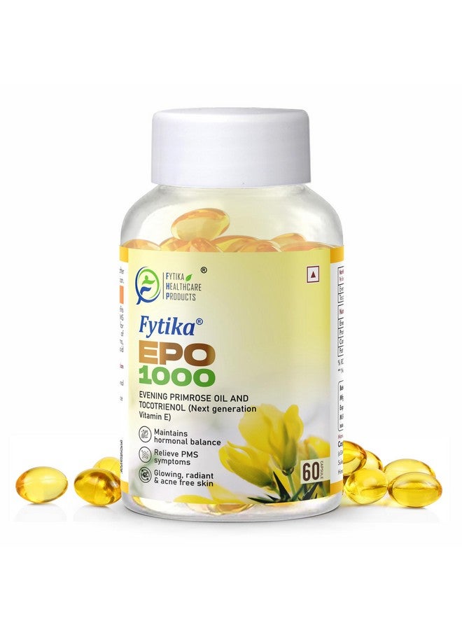 FYTIKA كبسولات فيتيكا إبو 1000 زيت زهرة الربيع المسائية وتوكوترينول | لبشرة صحية وخالية من حب الشباب | يدعم التوازن الهرموني لدى النساء | مفيد في متلازمة ما قبل الحيض وانقطاع الطمث | مستخلص زيت طبيعي 60 كبسولة لينة - Image 1