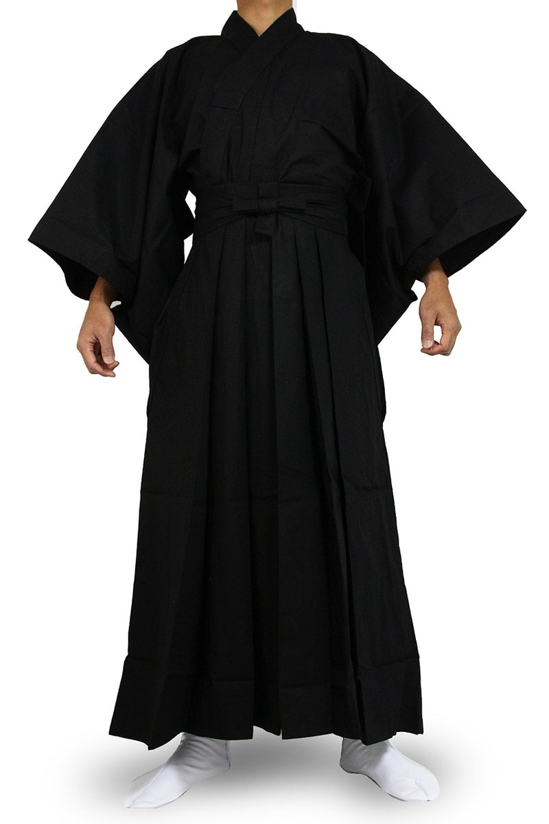 Edoten Japanese Samurai Hakama Uniform Traditional Japanese Clothing Kimono sleeveBKBK XL