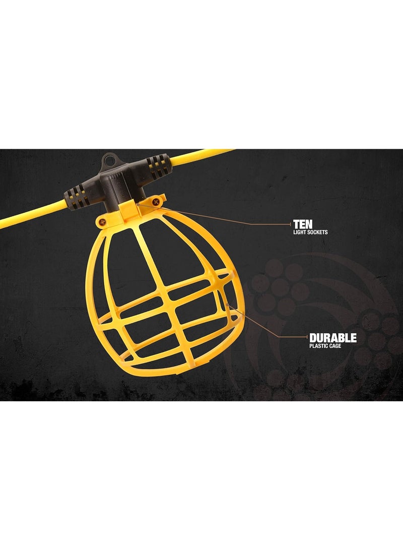 Southwire 7145SW Temporary String Light; 14/2 SJTW; 15-Amp Standard; Plastic Guard; Without Plug & Connector; 100-Foot;yellow - Image 5