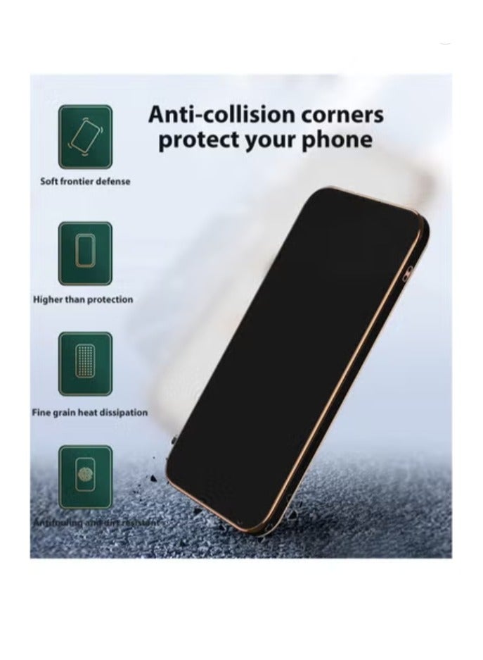 for Xiaomi POCO X7 Pro 5G Case, Plating Soft Back Cover, Raised Full Camera Protection, Slim Thin TPU Mobile Phone Case for Xiaomi POCO X7 Pro 5G, Black