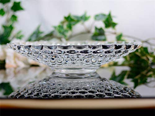HAPPY BORN Bubble Glass Fruit Bowl Plate for Dining Table Beautiful Crystal Decoration Serving Dry Fruits Classic Bowl Set Flower Shaped Gifting Dinnerware Serving Pack of 1 - Image 3