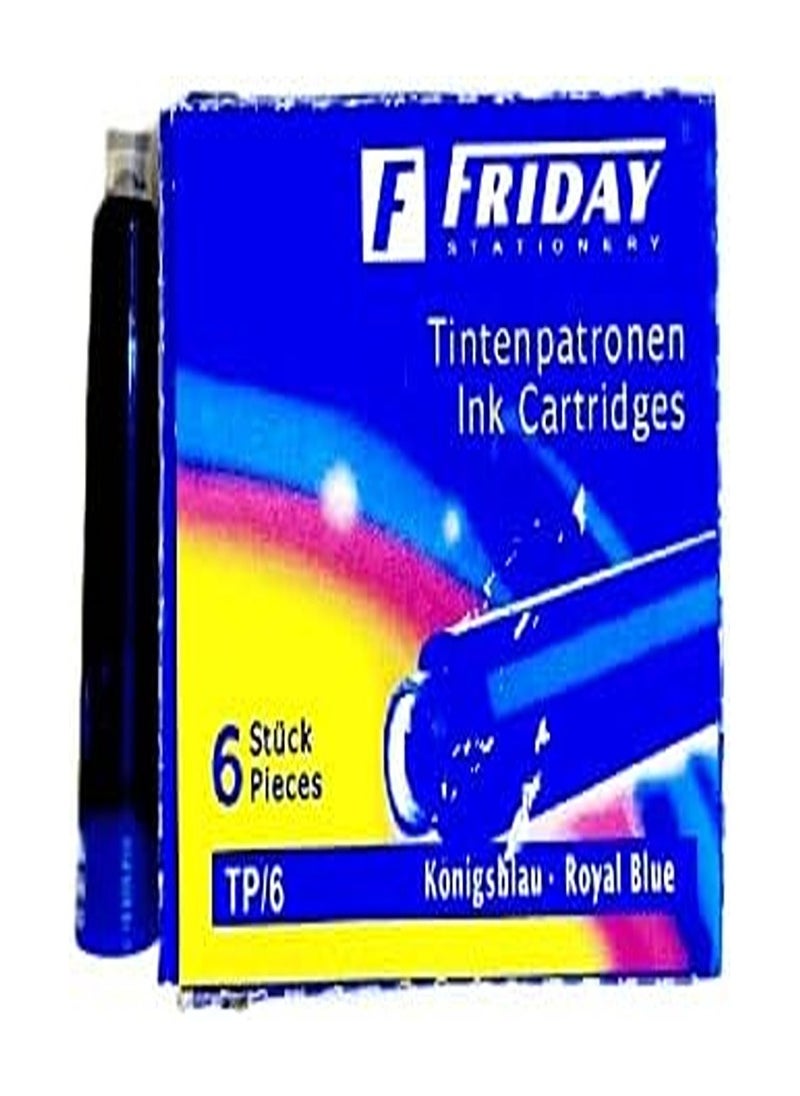 Friday Friday Ink Cartridge Compact Size for Fountain Pen - 2 Pack of 6 - Blue  - Image 2