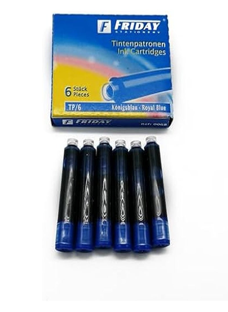 Friday Friday Ink Cartridge Compact Size for Fountain Pen - 2 Pack of 6 - Blue  - Image 3