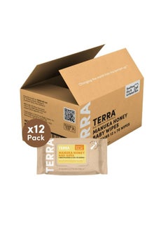 Terra Manuka Honey Baby Wipes India's First 100 Percent Biodegradable Wipes, Soft Cleansing Premium Baby Wipes with Chamomile Oil and Vitamin E Travel Pack, 70 Wipes (Pack of 12)  - Image 1
