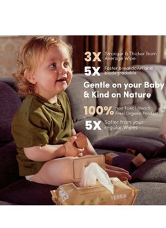 Terra Manuka Honey Baby Wipes India's First 100 Percent Biodegradable Wipes, Soft Cleansing Premium Baby Wipes with Chamomile Oil and Vitamin E Travel Pack, 70 Wipes (Pack of 12)  - Image 3
