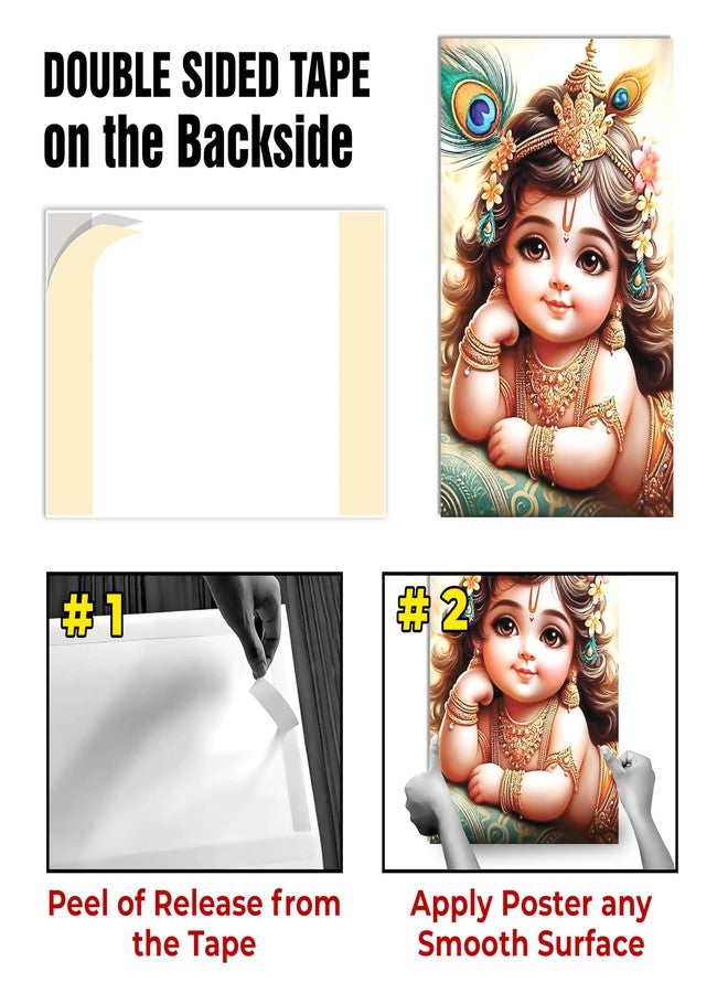 Twinster Bal krishna Posters Photo for Pregnant Women, Baby Poster Self Adhesive (Size 45 cm by 30 cm) Pack of 1 (Design1) - Image 4