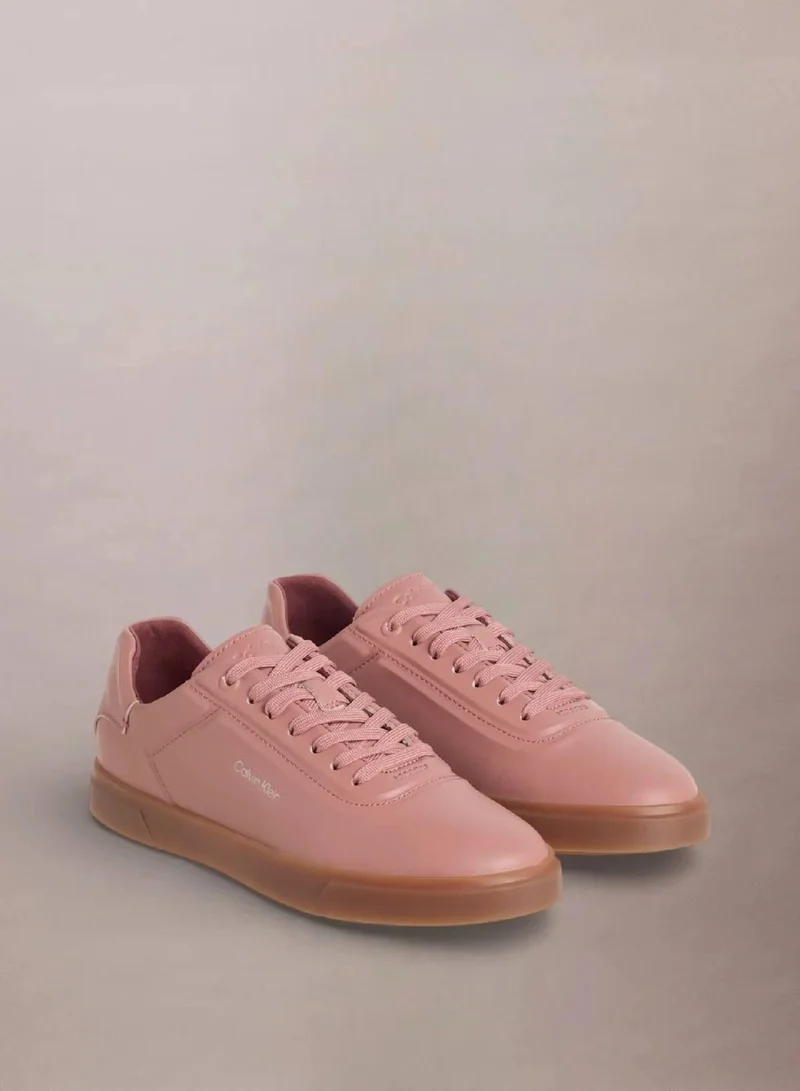 Calvin Klein Blush/Moonstruck/Gum Brooke - Leather Tonal Logo Trainers for Women | Best Price UAE
