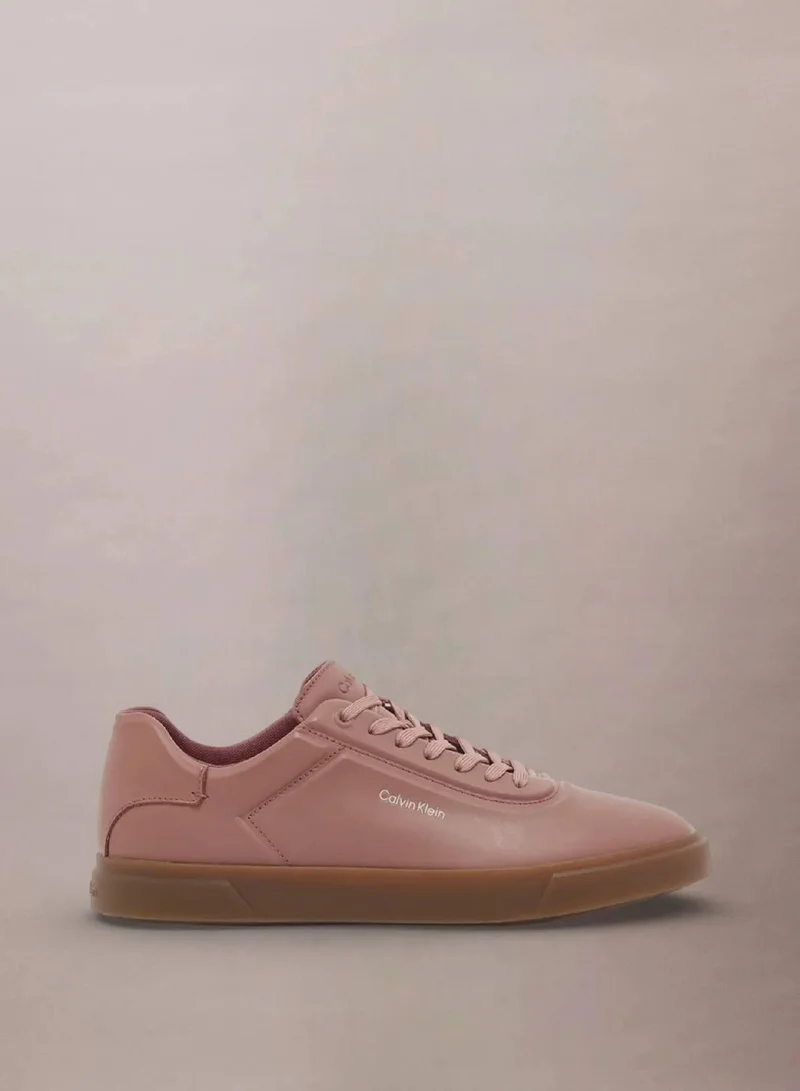Calvin Klein Blush/Moonstruck/Gum Brooke - Leather Tonal Logo Trainers for Women | Best Price UAE