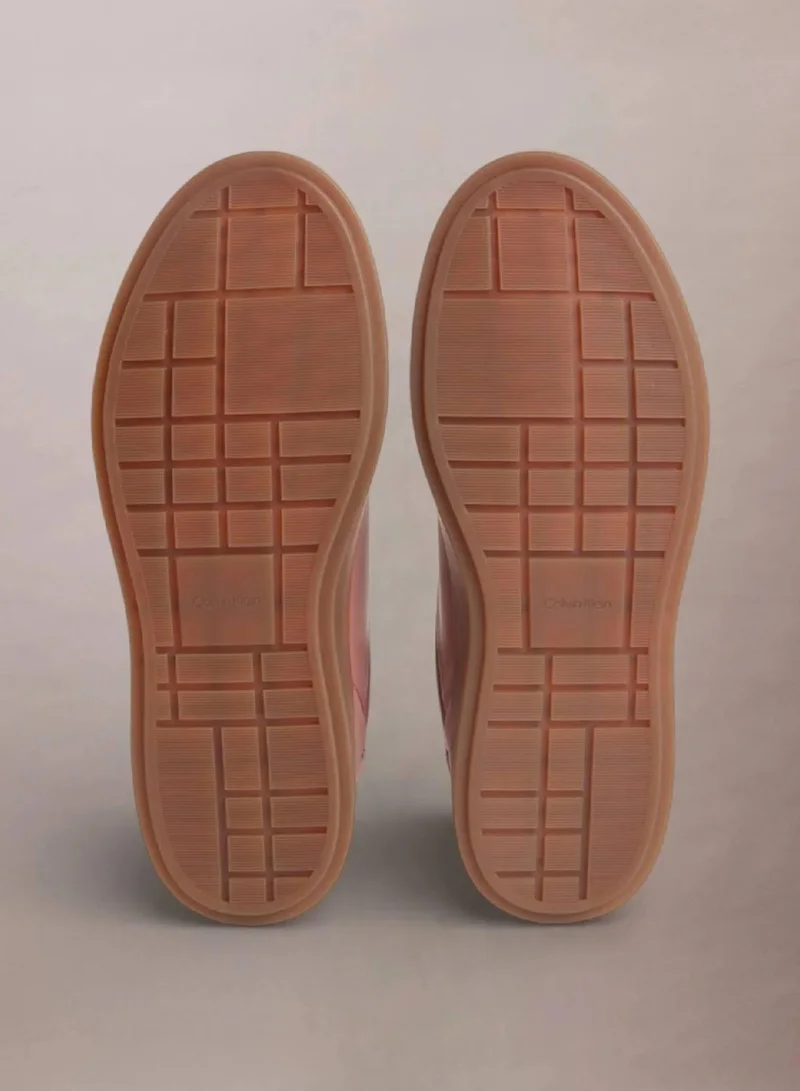 Calvin Klein Blush/Moonstruck/Gum Brooke - Leather Tonal Logo Trainers for Women | Best Price UAE