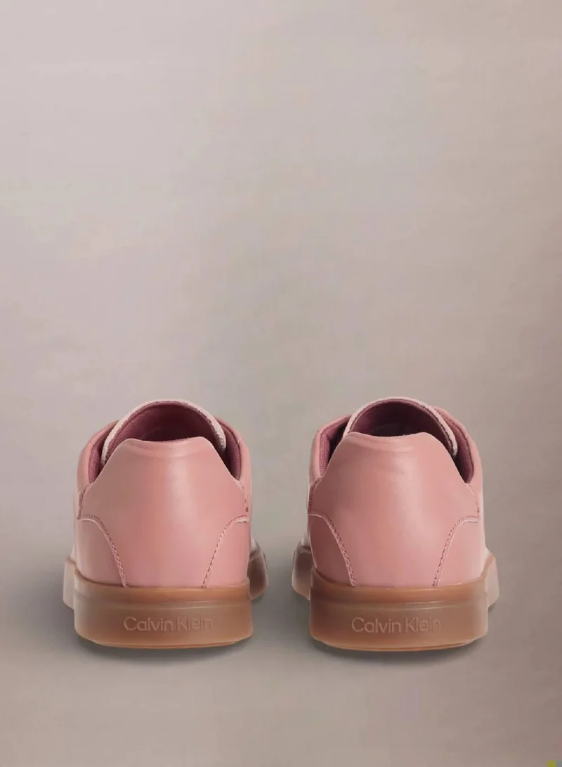 Calvin Klein Blush/Moonstruck/Gum Brooke - Leather Tonal Logo Trainers for Women | Best Price UAE