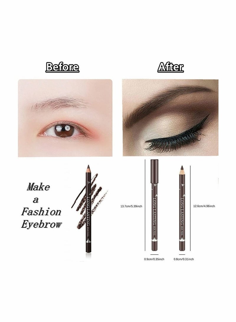 Generic 12 Pcs Eyebrow Eyeliner Pencil Set, Waterproof Pencil,Long-lasting Sweat-proof Makeup Brow Tint Pen, 3 Colors (Black+ Brown+Dark Brown) - Image 5
