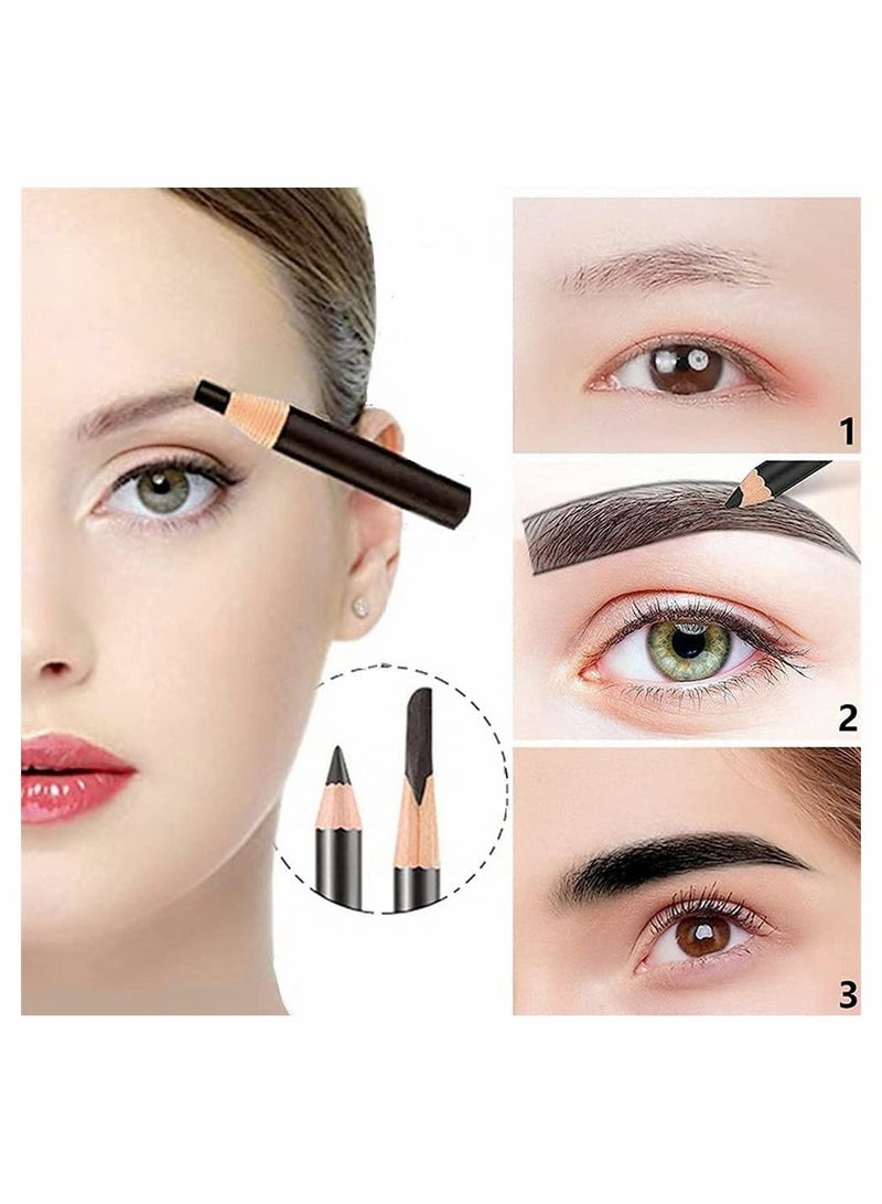 Generic 12 Pcs Eyebrow Eyeliner Pencil Set, Waterproof Pencil,Long-lasting Sweat-proof Makeup Brow Tint Pen, 3 Colors (Black+ Brown+Dark Brown) - Image 3